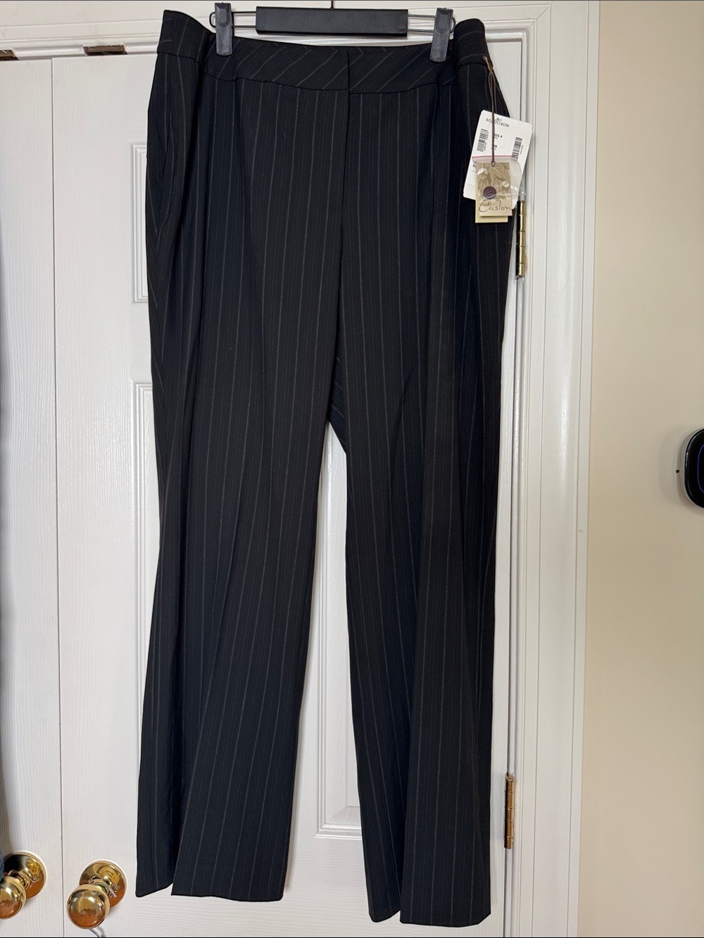 NWT Women’s Caslon pinstripe black trousers pants size 14W